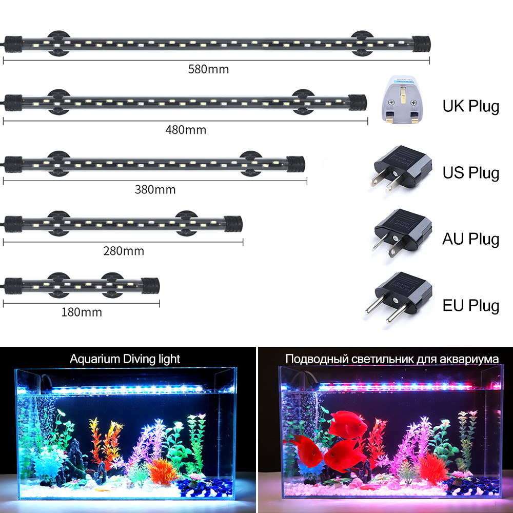 Aquarium Plant Ornament - 90-260 فولت حوض السمك ضوء LED
