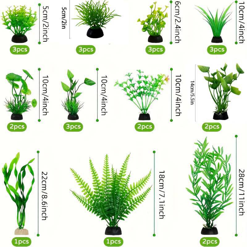 مجموعة ديكور حوض السمك نباتات  - مراجعة Aquarium Plant Ornament وسعره