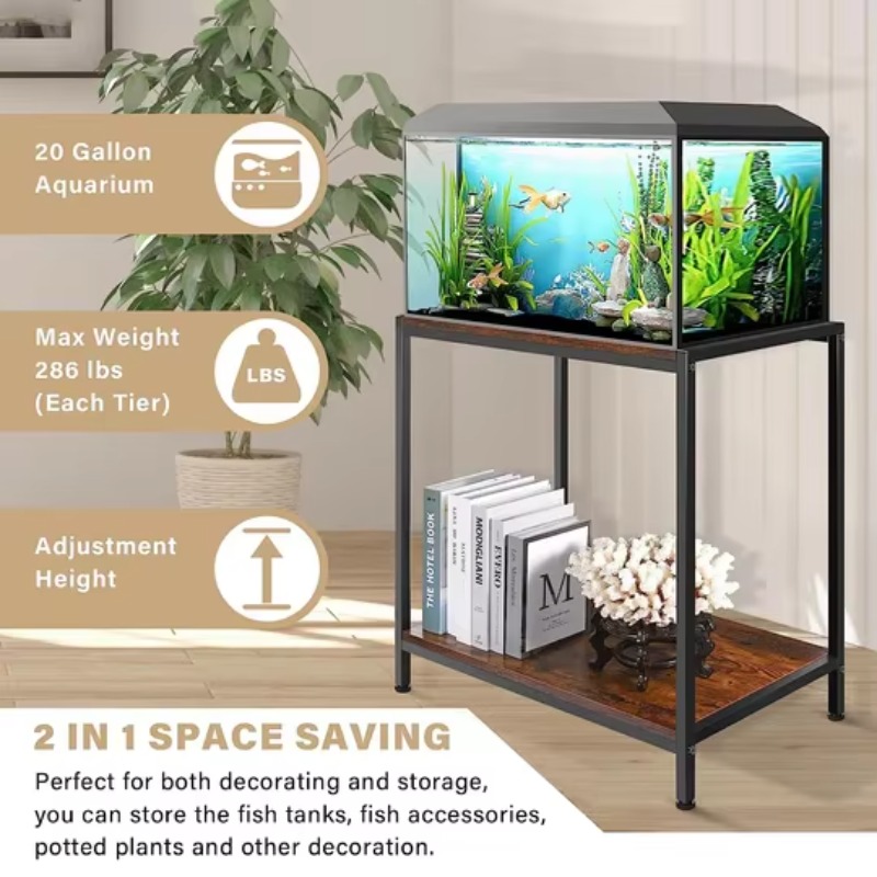 حامل حوض أسماك معدني متين متعد - مراجعة Aquarium Plant Factory وسعره